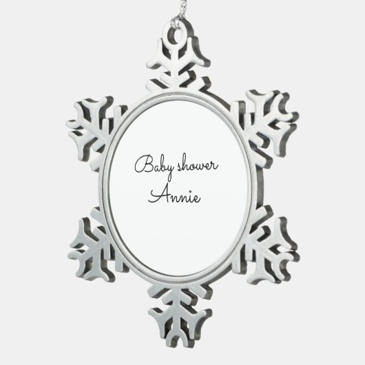 einfache minimale Hinzufügen Ihres Namens Text Bab Schneeflocken Zinn-Ornament (Rechts)