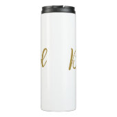 einfache minimale Hinzufügen Ihres Namens Text übe Thermosbecher (Rückseite)