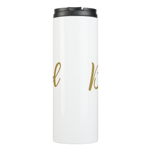 einfache minimale Hinzufügen Ihres Namens Text übe Thermosbecher (Rückseite)