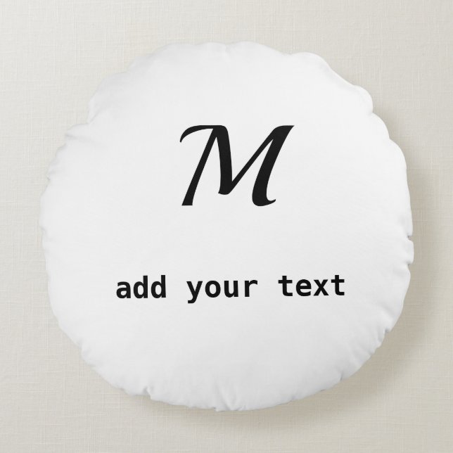 Einfache minimale Hinzufügen Ihres Text Monogram F Rundes Kissen (Vorderseite)