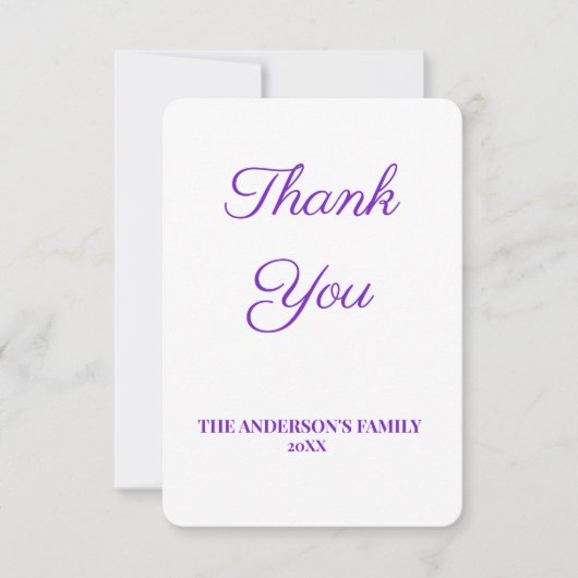 einfache minimale Hinzufügen Ihres Textes Dankesch Dankeskarte (Vorderseite)