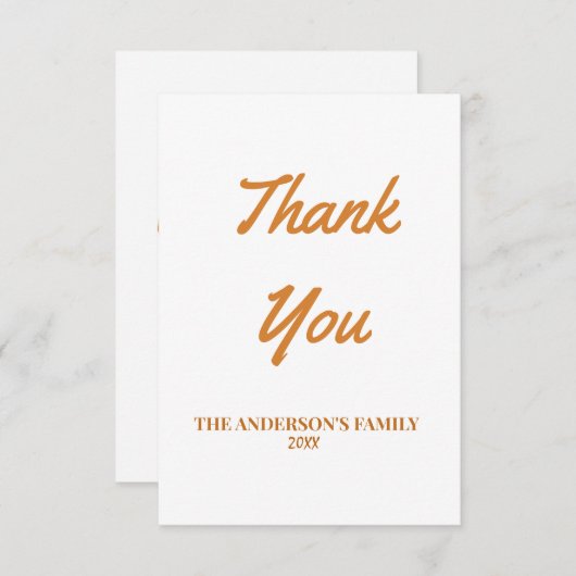 einfache minimale Hinzufügen Ihres Textes Dankesch Dankeskarte (Vorne/Hinten)