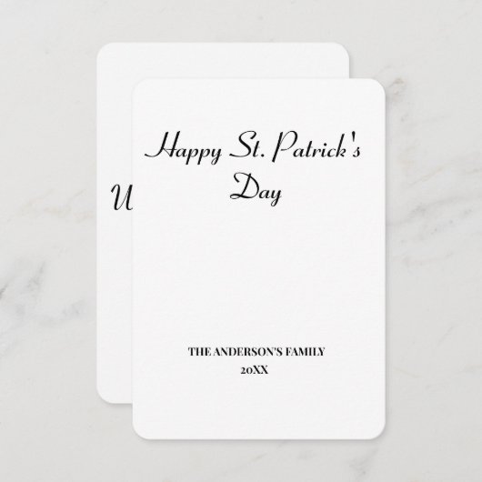 Einfache minimale Hinzufügen Ihres Textes st. patr (Vorne/Hinten)