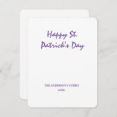 Einfache minimale Hinzufügen Ihres Textes st. patr Mitteilungskarte (Vorne/Hinten)