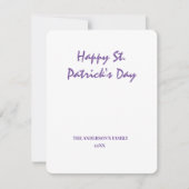 Einfache minimale Hinzufügen Ihres Textes st. patr Mitteilungskarte (Vorderseite)