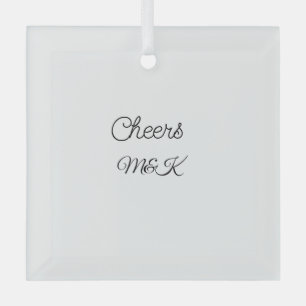 Einfache minimale Hinzufügen Name Prost Paar Name Ornament Aus Glas