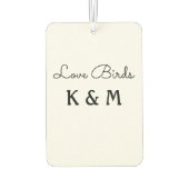 einfache minimale hinzufügen Name Text Liebe Vögel Autolufterfrischer (Rückseite)