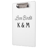einfache minimale hinzufügen Name Text Liebe Vögel Klemmbrett (Links)