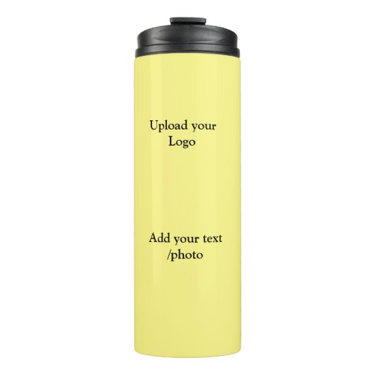 einfache minimale Hinzufügen von Logo-Text Details Thermosbecher (Vorderseite)