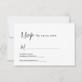 Einfache minimale Hochzeit Moderne RSVP-Karte RSVP Karte (Vorderseite)