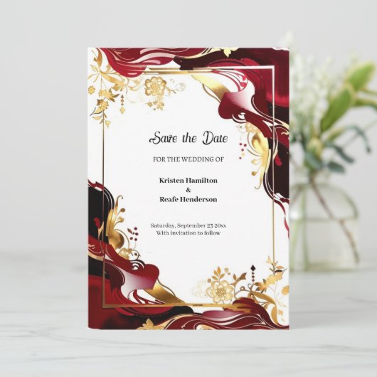 Einfache minimale Hochzeit Speichern Sie die Datum Save The Date (Stehend Vorderseite)