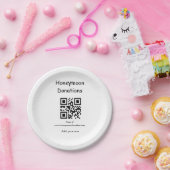 Einfache minimale Hochzeitsgeschenke QR-Code für F Pappteller (Party)