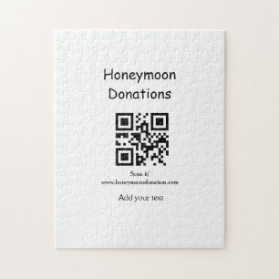 Einfache minimale Hochzeitsgeschenke QR-Code für F Puzzle