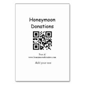 Einfache minimale Hochzeitsgeschenke QR-Code für F Tischnummer (Rückseite)