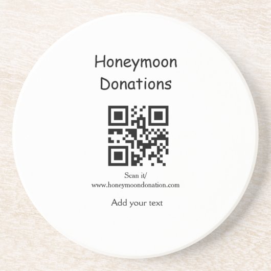 Einfache minimale Hochzeitsgeschenke QR-Code Getränkeuntersetzer (Vorne)