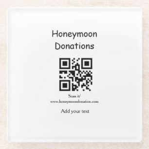 Einfache minimale Hochzeitsgeschenke QR-Code Glasuntersetzer