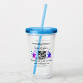 Einfache minimale Hochzeitswebsite Q R Code hinzuf Acryltrinkbecher (Rückseite)