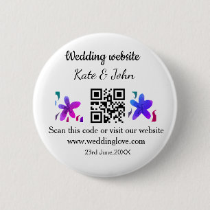 Einfache minimale Hochzeitswebsite Q R Code hinzuf Button