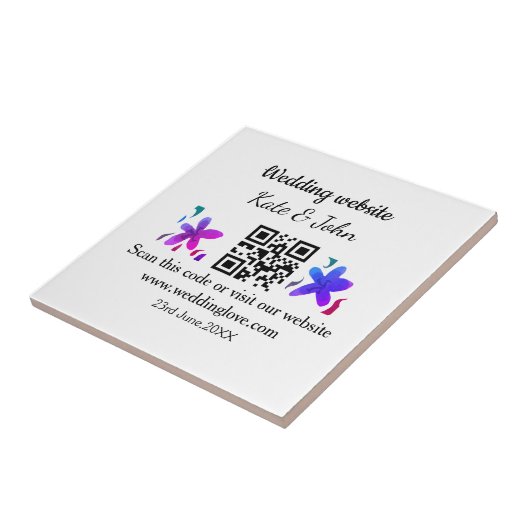 Einfache minimale Hochzeitswebsite Q R Code hinzuf Fliese (Seite)