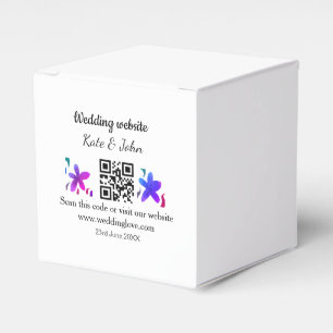Einfache minimale Hochzeitswebsite Q R Code hinzuf Geschenkschachtel
