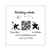 Einfache minimale Hochzeitswebsite Q R Code hinzuf Gummistempel (Prägung)