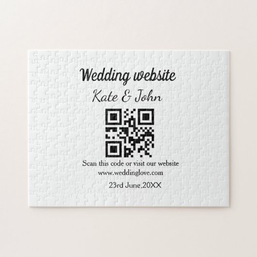 Einfache minimale Hochzeitswebsite Q R Code hinzuf Puzzle (Horizontal)