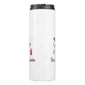 Einfache minimale Hochzeitswebsite Q R Code hinzuf Thermosbecher (Rückseite)