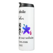 Einfache minimale Hochzeitswebsite Q R Code hinzuf Thermosbecher (Nach rechts gedreht)