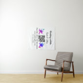 Einfache minimale Hochzeitswebsite Q R Code hinzuf Wandteppich (Beispiel (Horizontal))