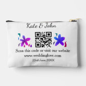 Einfache minimale Hochzeitswebsite Q R Code hinzuf Zubehörtasche (Rückseite)