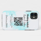 Einfache minimale Hochzeitswebsite QR-Code Name y Case-Mate iPhone Hülle (Rückseite (Horizontal))