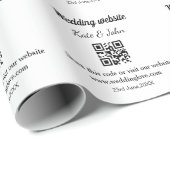 Einfache minimale Hochzeitswebsite QR-Code Name y Geschenkpapier (Rolleneckpunkt)