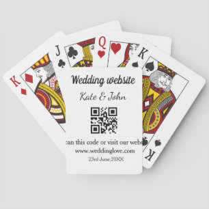 Einfache minimale Hochzeitswebsite QR-Code Name y Spielkarten