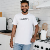 Einfache minimale Hubby Script-Herz Schwarz-Weiß T-Shirt