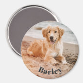 Einfache minimale Hunde Foto Name Modernes Niedlic Magnet (Vorderseite/Rückseite)