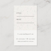 Einfache Minimale Keramik Texture Price-Logo Visitenkarte (Rückseite)