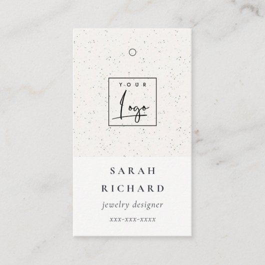 Einfache Minimale Keramik Texture Price-Logo Visitenkarte (Vorderseite)