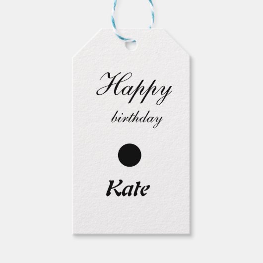 einfache minimale klassische Happy-Geburtstagsgesc Geschenkanhänger (Vorderseite)