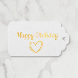 einfache minimale klassische Happy-Geburtstagsgesc Geschenkanhänger