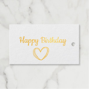 einfache minimale klassische Happy-Geburtstagsgesc Geschenkanhänger