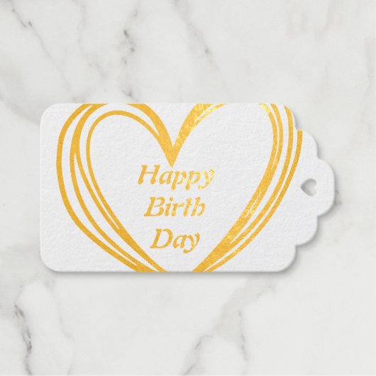 einfache minimale klassische Happy-Geburtstagsgesc Geschenkanhänger (Vorderseite (Horizontal))