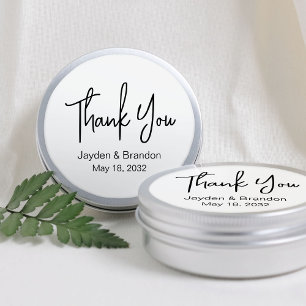 Einfache minimale kundenspezifische Hochzeitsgesch Runder Aufkleber