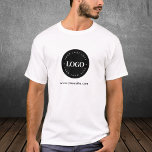 Einfache minimale kundenspezifische Logo- und Text T-Shirt<br><div class="desc">Werben Sie Ihr Unternehmen mit diesem coolen T - Shirt,  mit eigenem Logo & Text! Fügen Sie einfach Ihr eigenes Logo hinzu,  indem Sie auf "Personalisieren" klicken.</div>