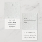 Einfache minimale Ledertextur Preis Name Visitenkarte (Vorne/Hinten)