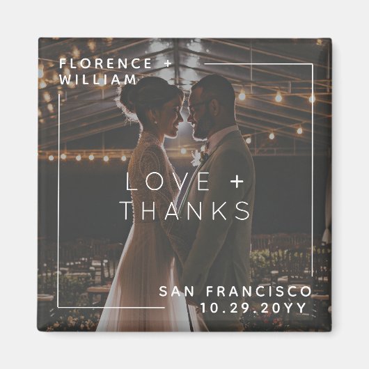 Einfache Minimale Liebe und dank Foto Magnet (Vorne)