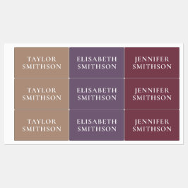 Einfache minimale Lila und Tan Fügen Sie Ihren Nam Etiketten