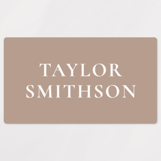 Einfache minimale Lila und Tan Fügen Sie Ihren Nam Etiketten (Design 1)