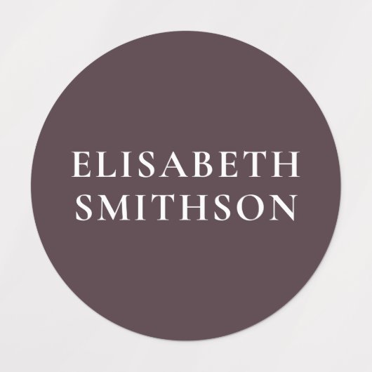 Einfache minimale Lila und Tan Fügen Sie Ihren Nam Etiketten (Design 2)