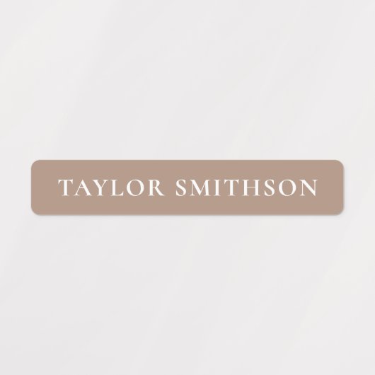 Einfache minimale Lila und Tan Fügen Sie Ihren Nam Etiketten (Design 1)