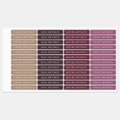 Einfache minimale Lila und Tan Fügen Sie Ihren Nam Etiketten (Blatt)